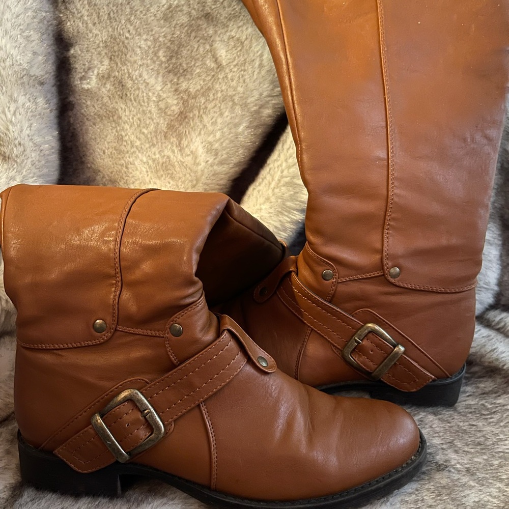 Brown leather over the knee boots 8.5